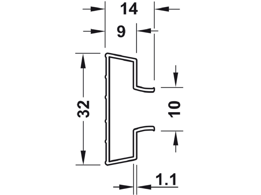 Profilo di Aggancio per Pannello Dogato da inserire nelle scanalature mm.2000 Argento Grezzo - immagine 2